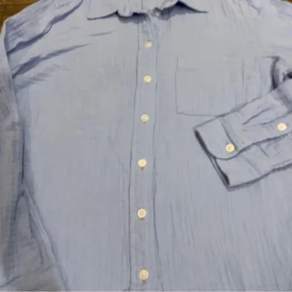 J.Crew Blue Cotton Gauze Button Down Shirt Size Small - Picture 11 of 11